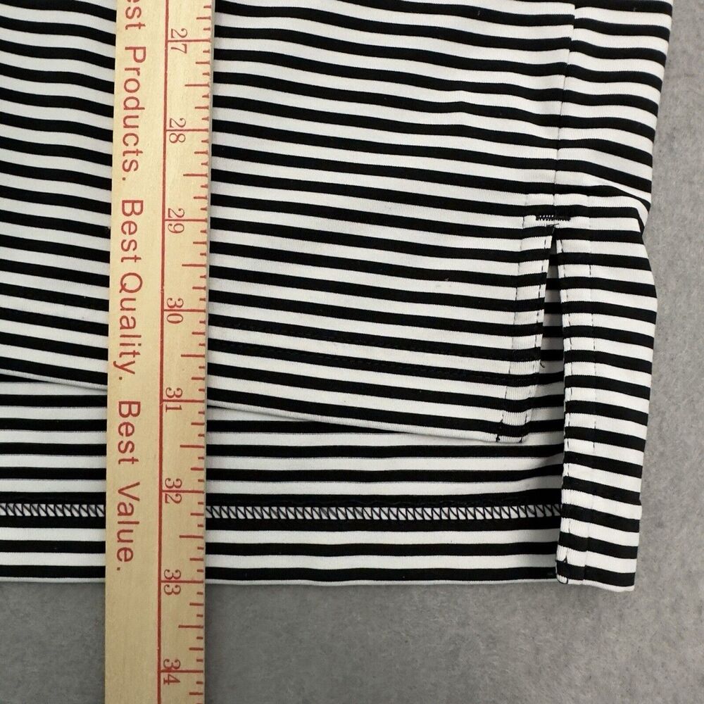 Peter Millar Summer Comfort Sz L Black White Striped Golf Performance Shirt - Picture 8 of 10